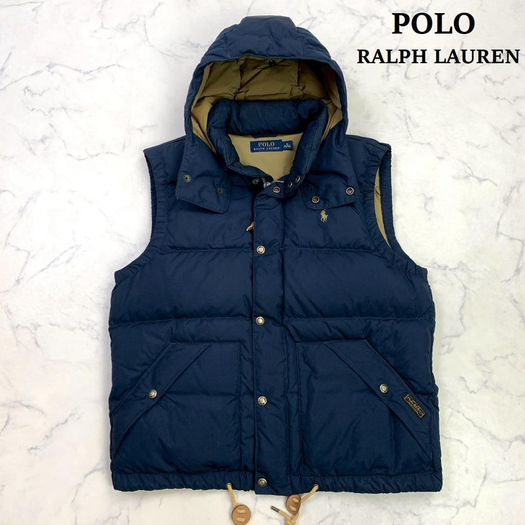 ポロラルフローレン ダウンベスト 肉厚 2way ネイビー M　D937