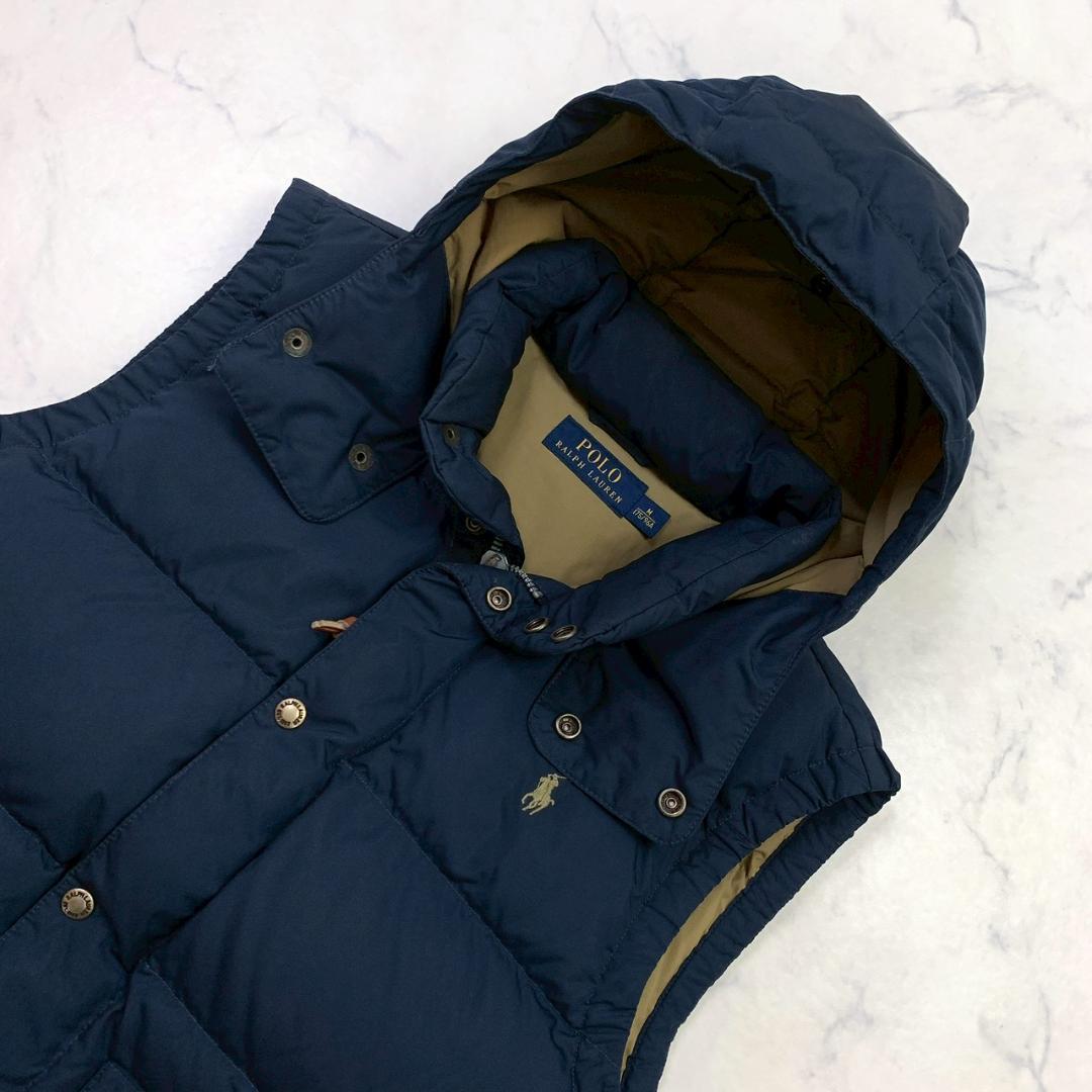 ポロラルフローレン ダウンベスト 肉厚 2way ネイビー M　D937