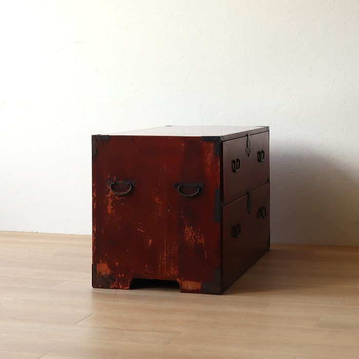 アンティーク 引出し2杯 2段 和箪笥 ローチェスト 古家具 テレビ台