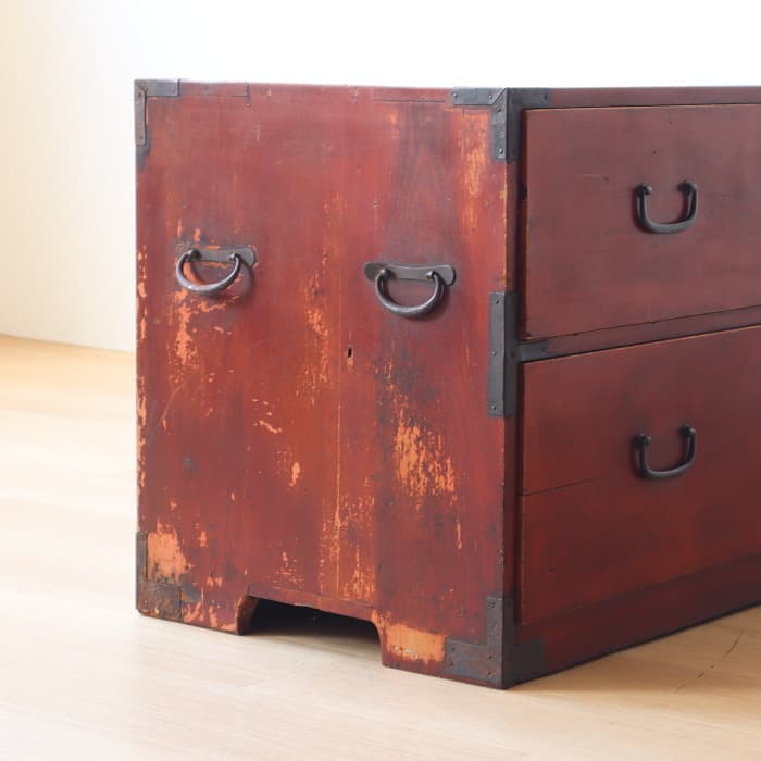 アンティーク 引出し2杯 2段 和箪笥 ローチェスト 古家具 テレビ台