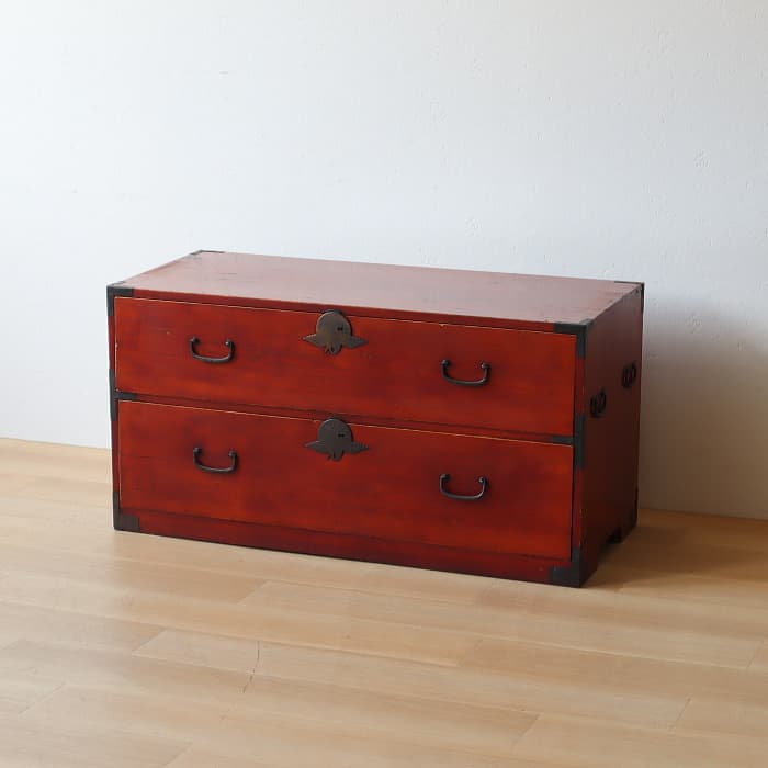 アンティーク 引出し2杯 2段 和箪笥 ローチェスト 古家具 テレビ台