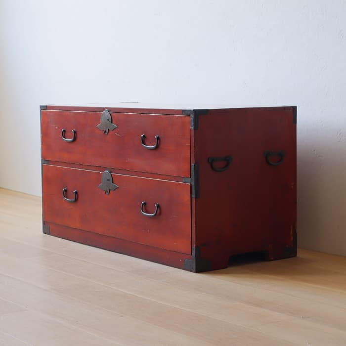 アンティーク 引出し2杯 2段 和箪笥 ローチェスト 古家具 テレビ台