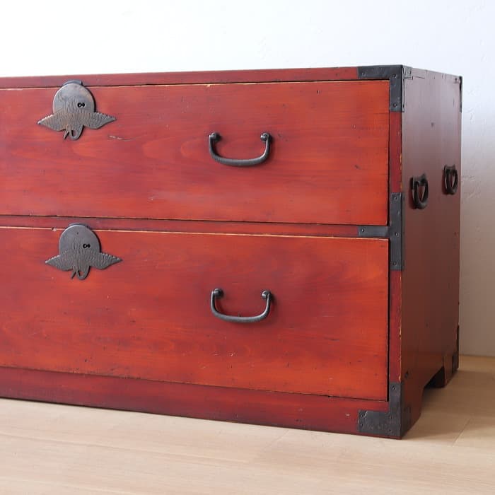 アンティーク 引出し2杯 2段 和箪笥 ローチェスト 古家具 テレビ台