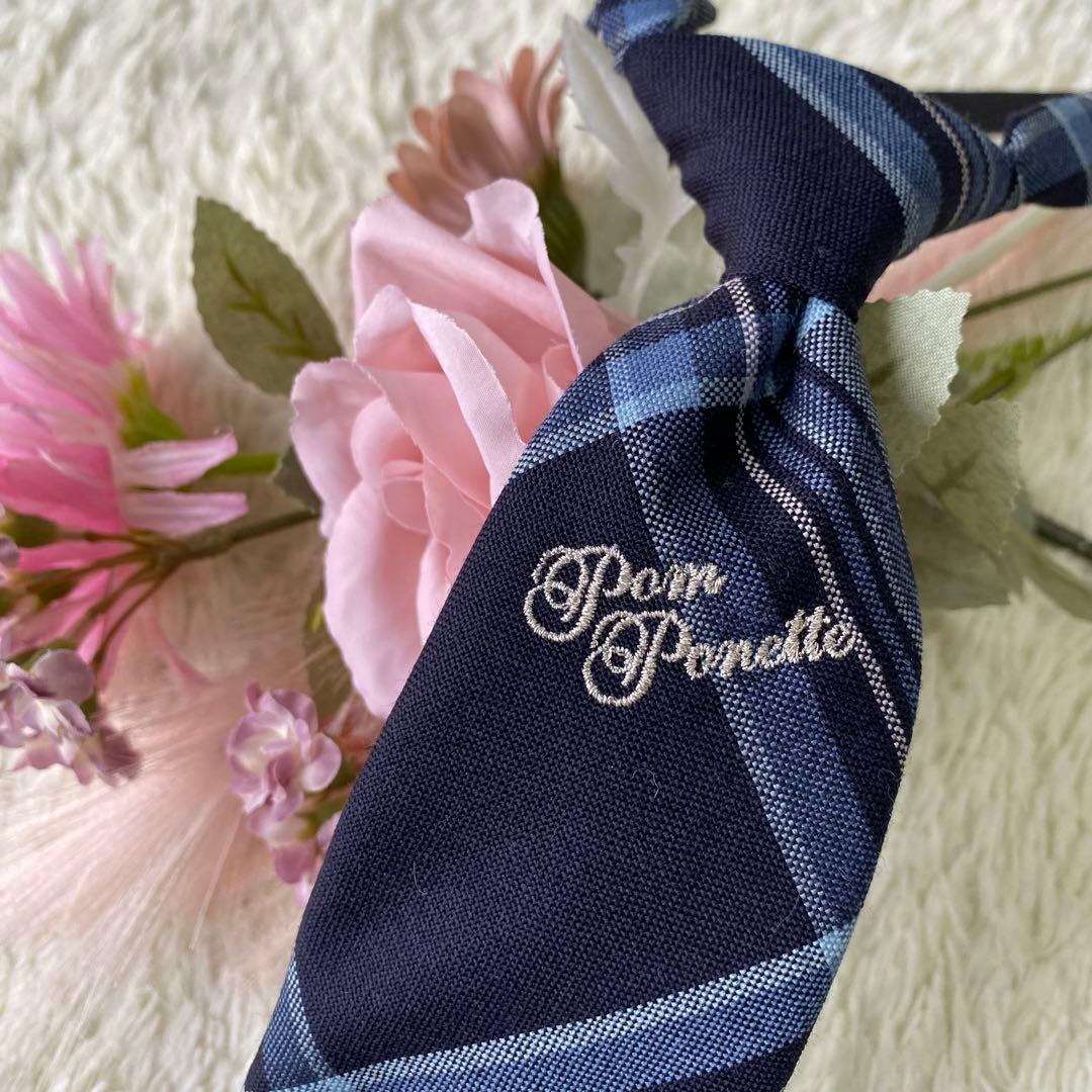 ポンポネット　卒服　卒業式　フォーマル　４点セット　150 青チェック　ネクタイ