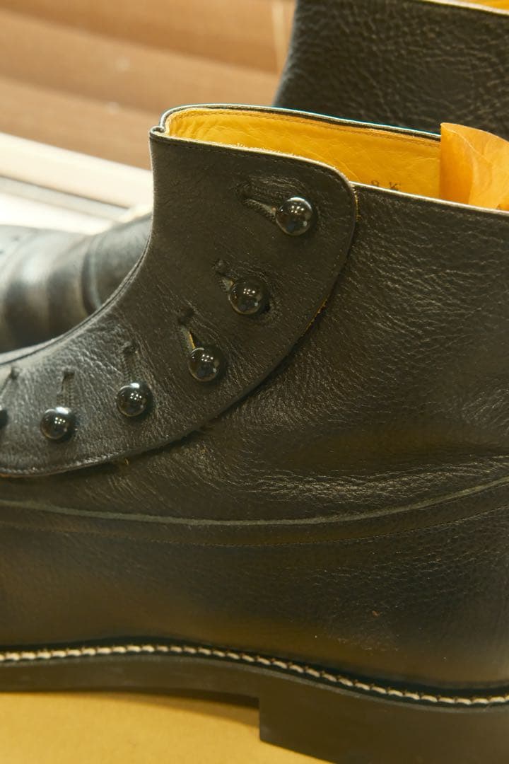 靴 PICKER CLOTHING BUTTON BOOTS 8 1/2 BLK