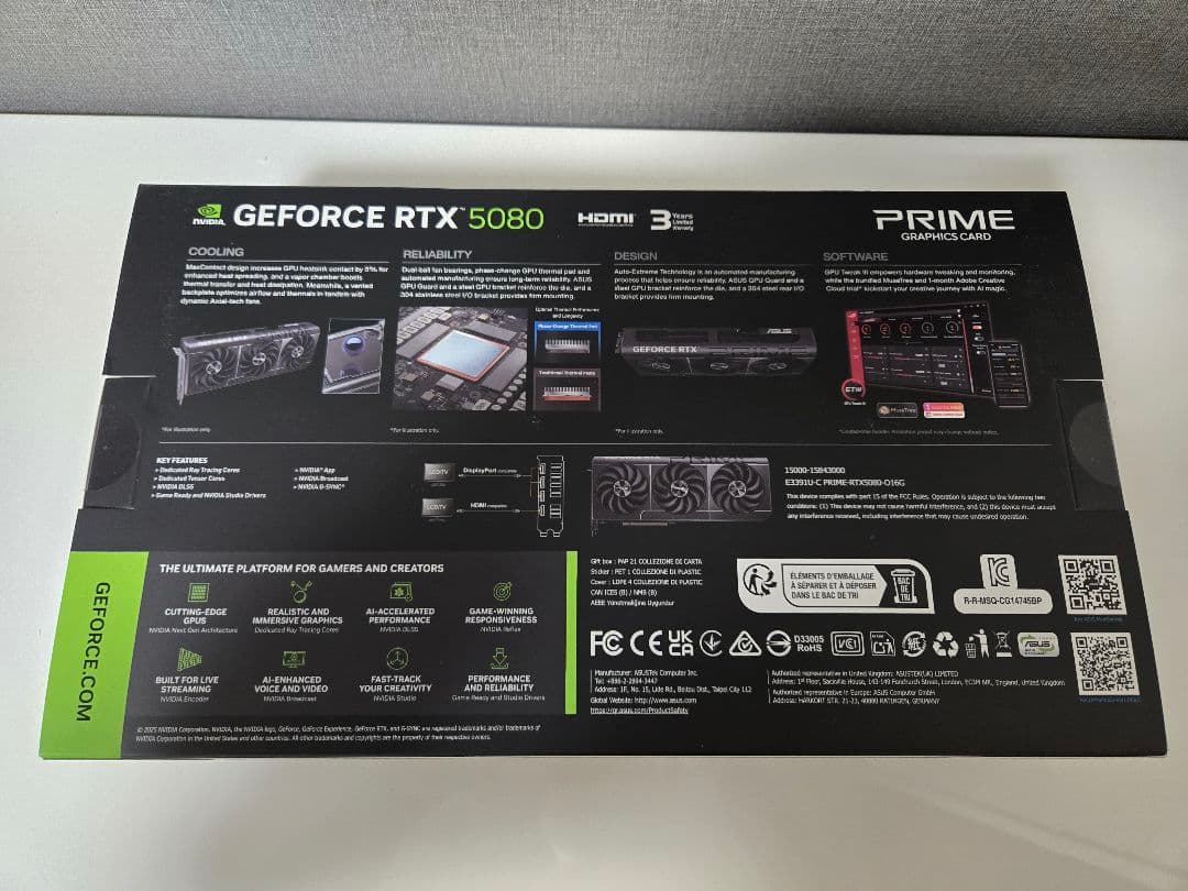 グラフィックボード・グラボ・ビデオカード ASUS PRIME GeForce RTX 5080 OC 16GB