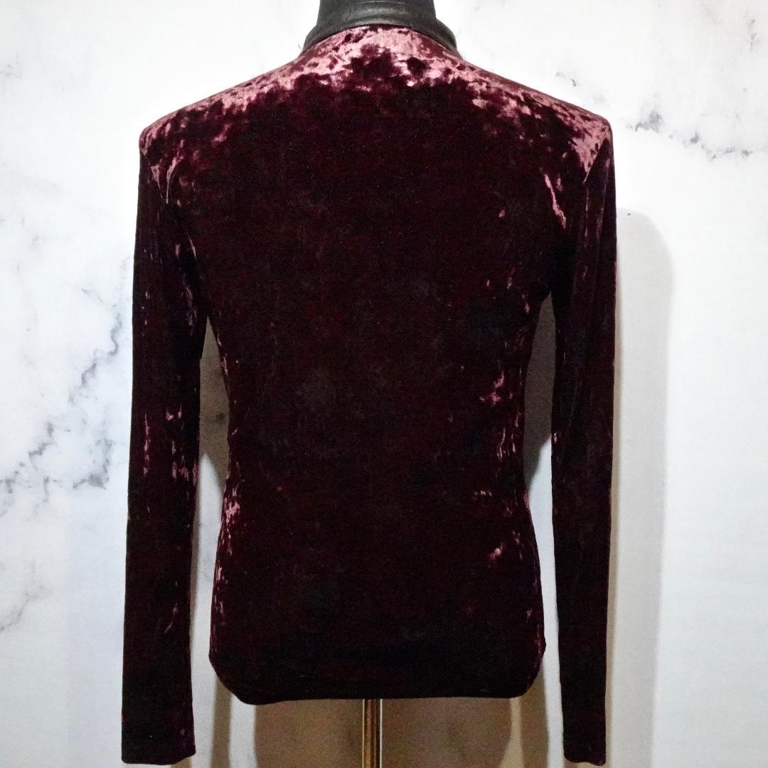 [5351プールオム]ベルベット レースアップ カットソー(日本製)