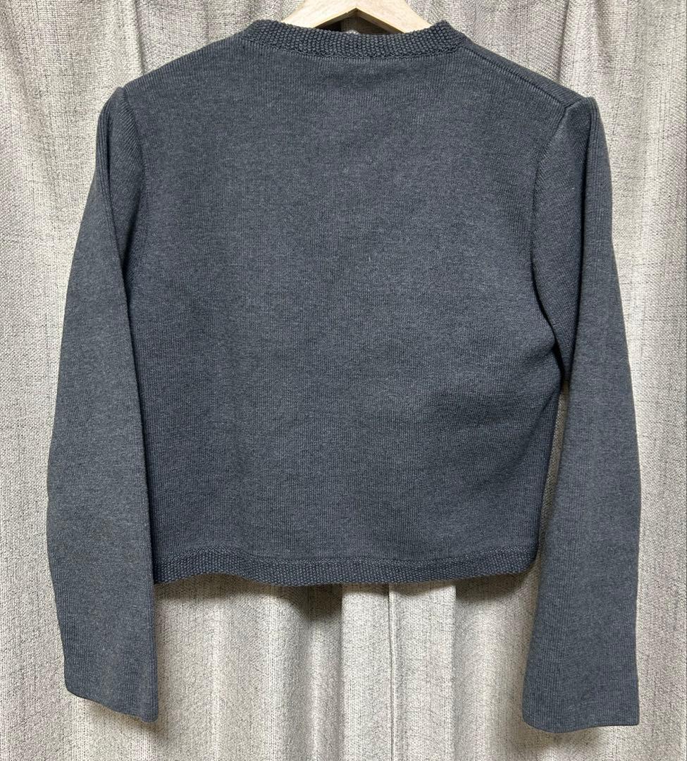 ☆　anuans オリジナルボタンノーカラーニットジャケット