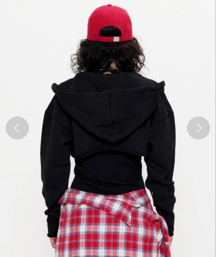 専用 BEEDEN バックロゴ クロップド ジップアップパーカー y2k 短丈