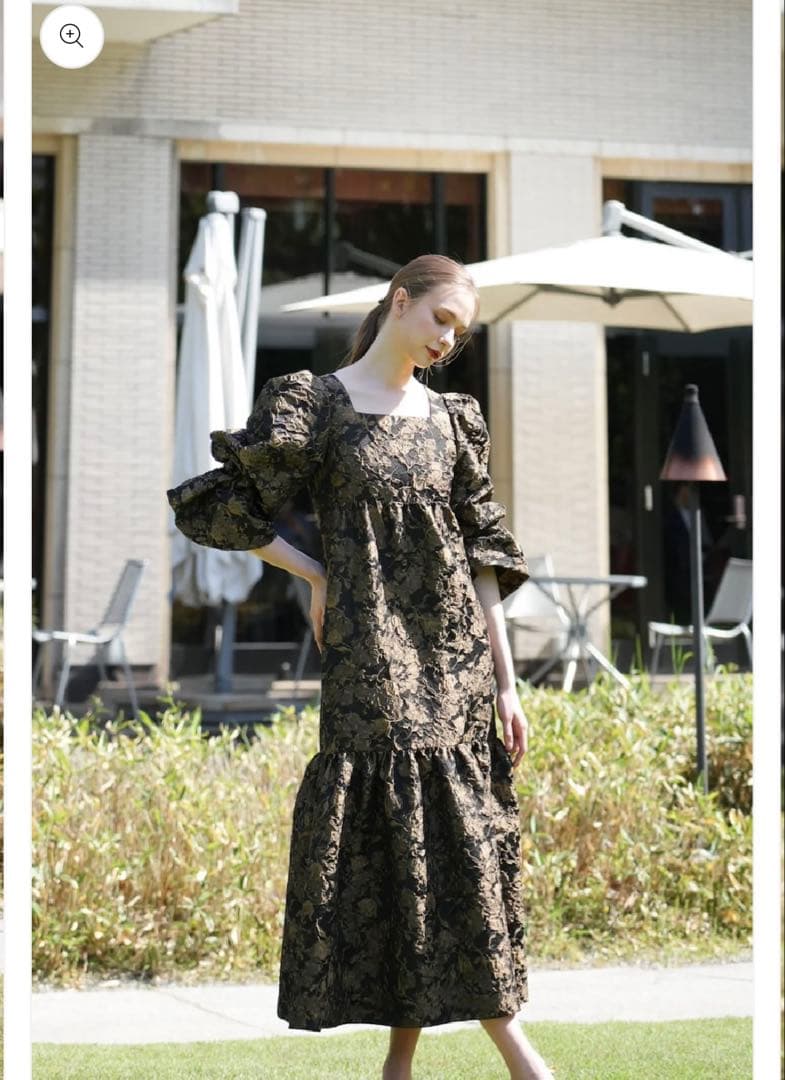 【Acka】jacquard volume dress