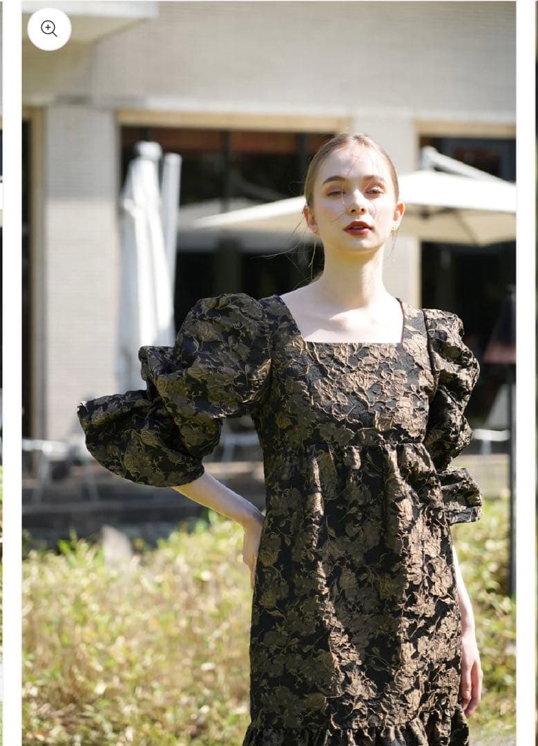 【Acka】jacquard volume dress