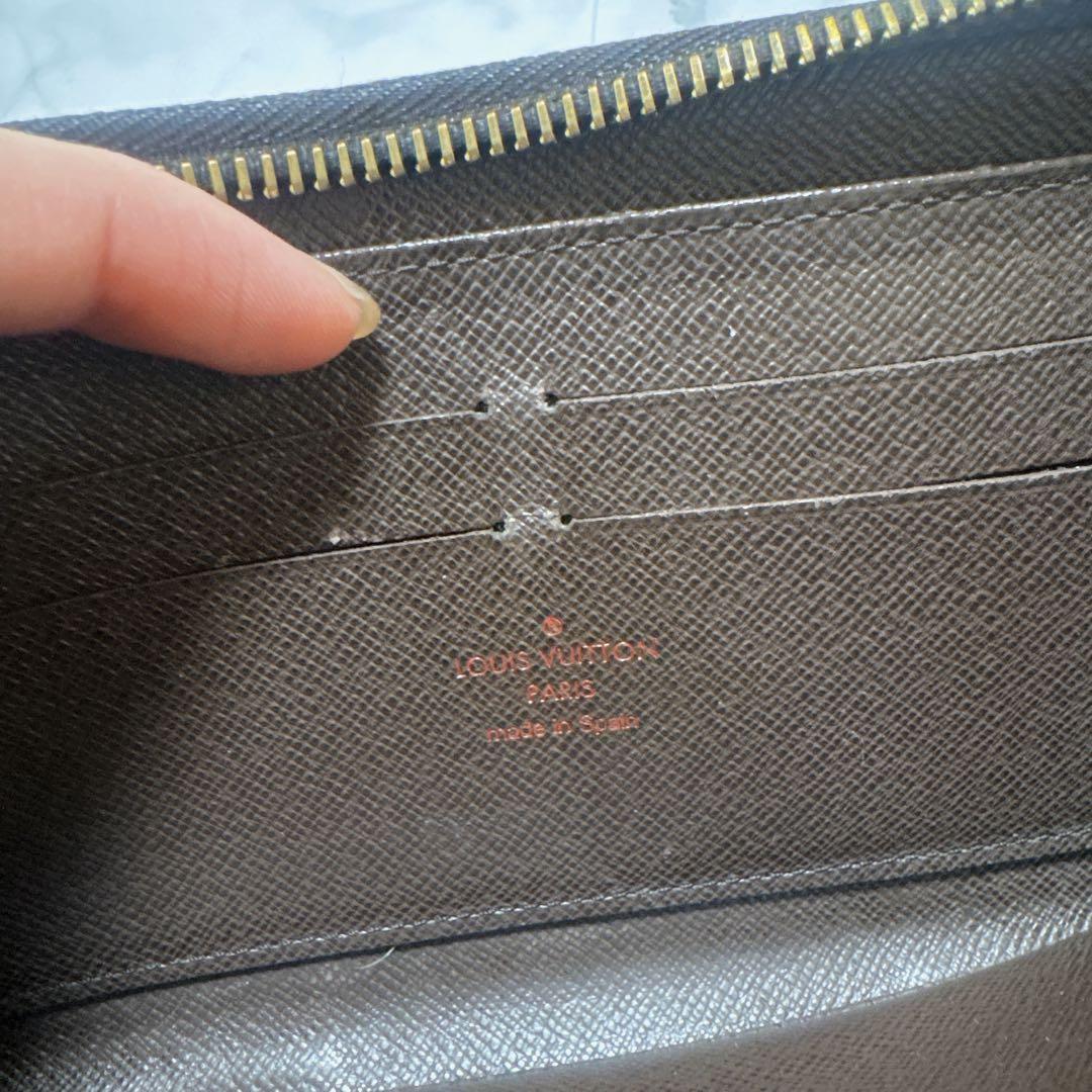 【訳あり】Louis Vuitton ダミエ長財布　ジップ開閉不可