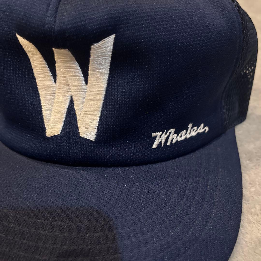 大洋Whales Wロゴキャップ ネイビー 56-58cm デッドストック