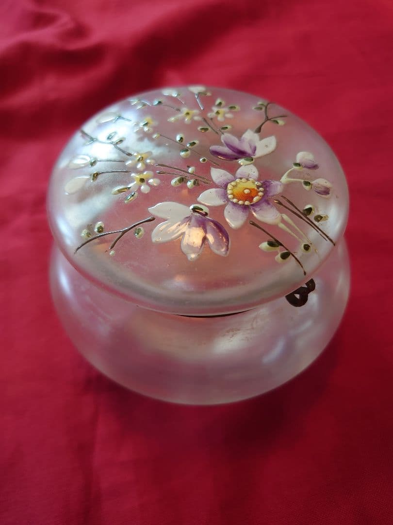 フランス1900s'ボンボニエール エナメルハンドペイント(花絵)