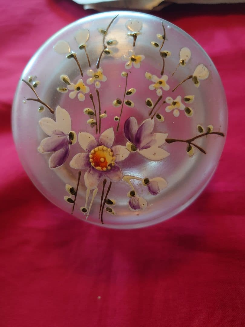 フランス1900s'ボンボニエール エナメルハンドペイント(花絵)