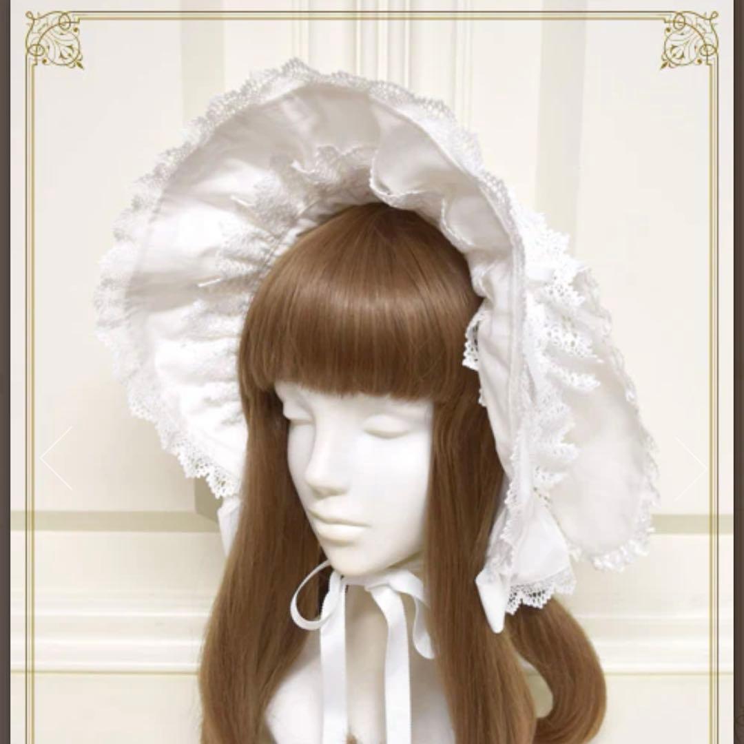 BABY うさみみボンネット 白　オフ白