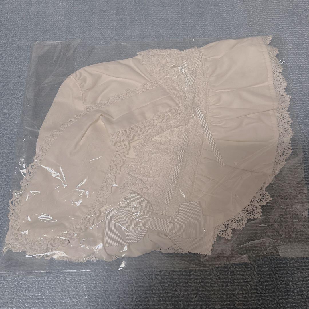 BABY うさみみボンネット 白　オフ白