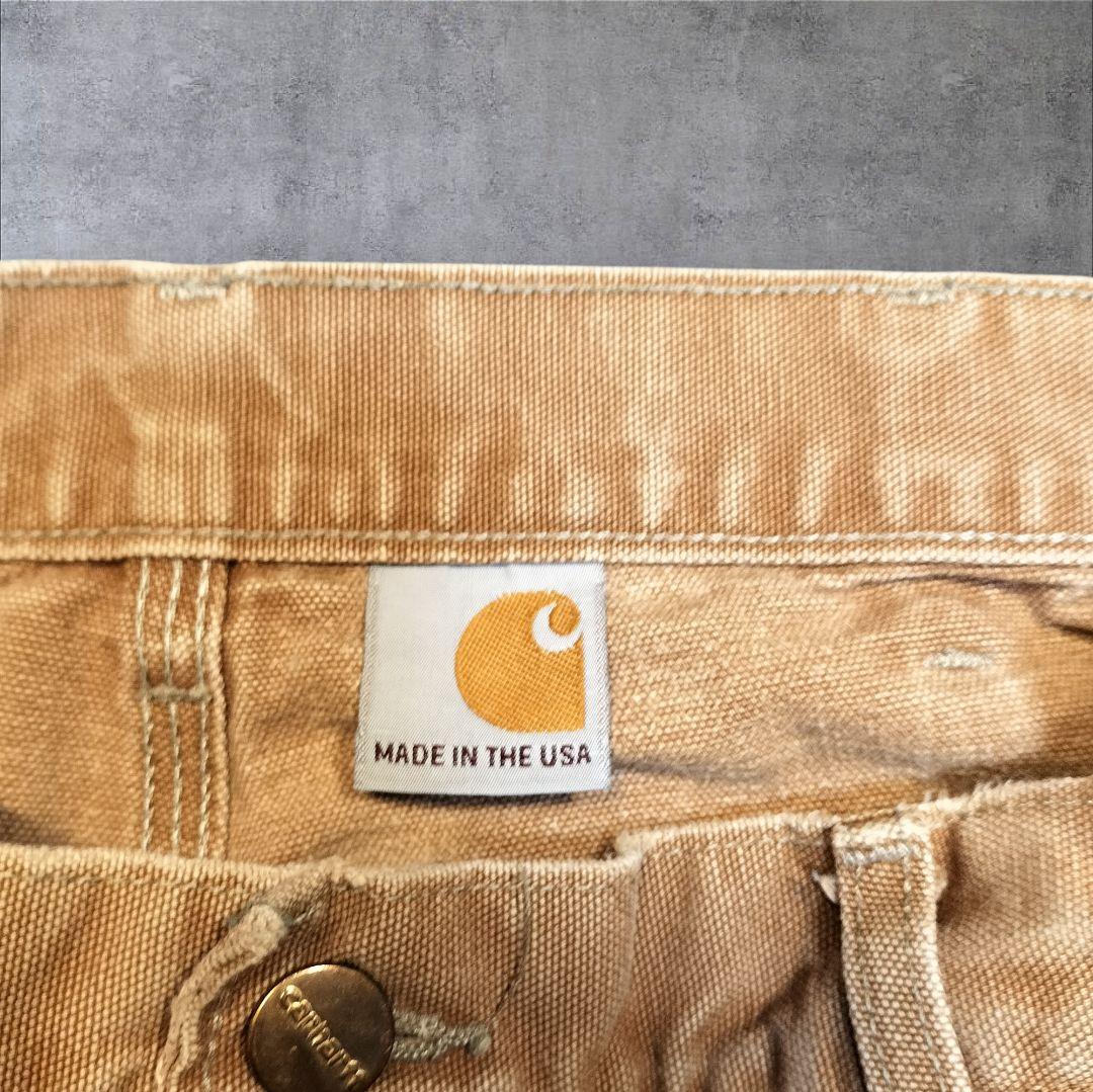90s USA製 Carhartt ダブルニー ダックパンツ 極上フェード ML