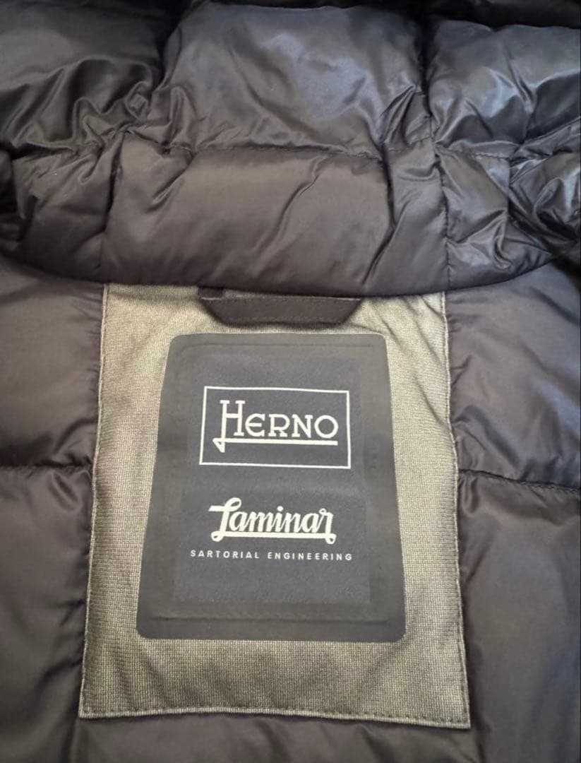 【美品】ヘルノ HERNO ラミナー ゴアテックス フード付きダウンコート50