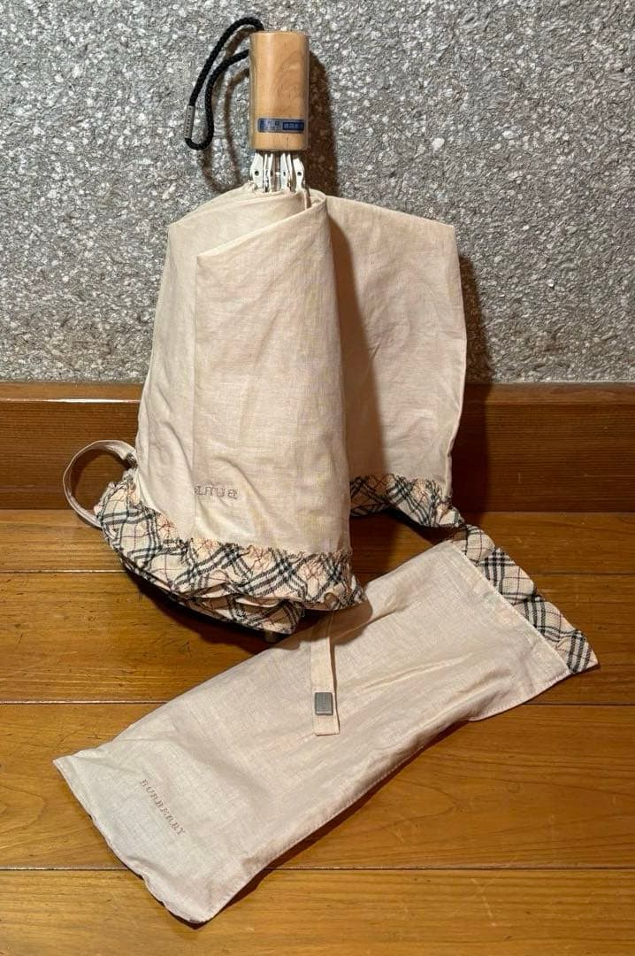 BURBERRY バーバリー 傘/日傘/折り畳み ノバチェック フリル 晴雨兼用