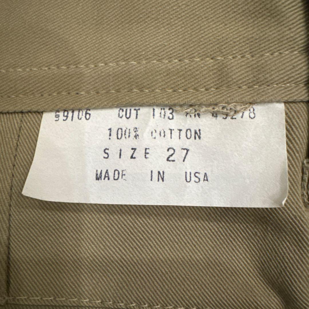 80s VINTAGE CHINO SHORTS ARMY KHAKI USA製