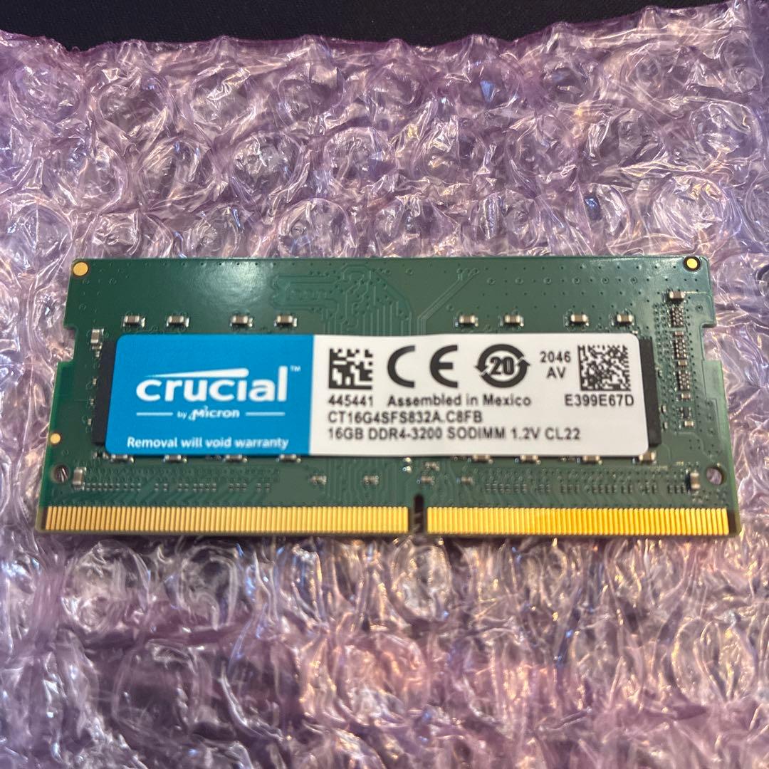 crucial 16GB DDR4-3200 SODIMM メモリー