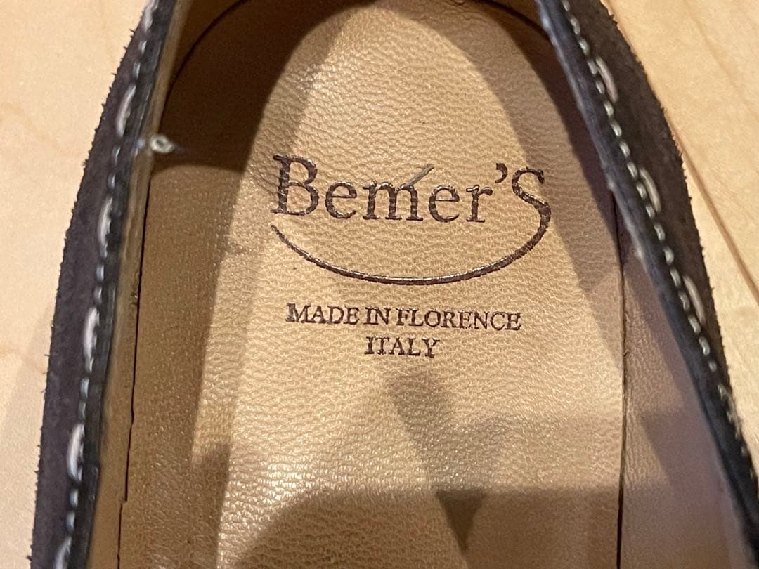 ベーメルズBemer'Sダークブラウン スエード ビジネスシューズ イタリア製