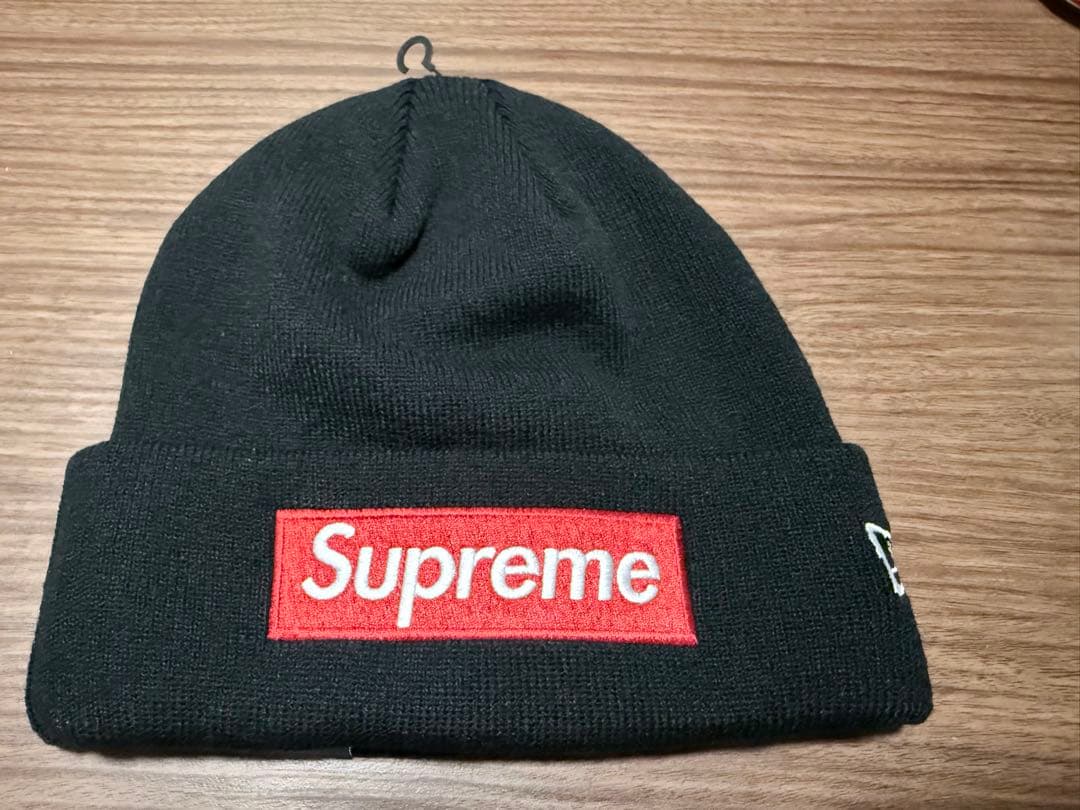 Supreme New Era box logo Beanie ブラック/レッド
