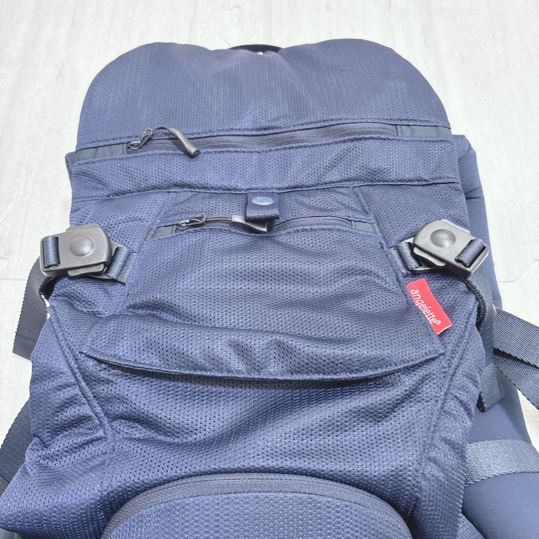 アンジェレッテ ベビーキャリア オン ネイビー 抱っこ紐 ヒップシート