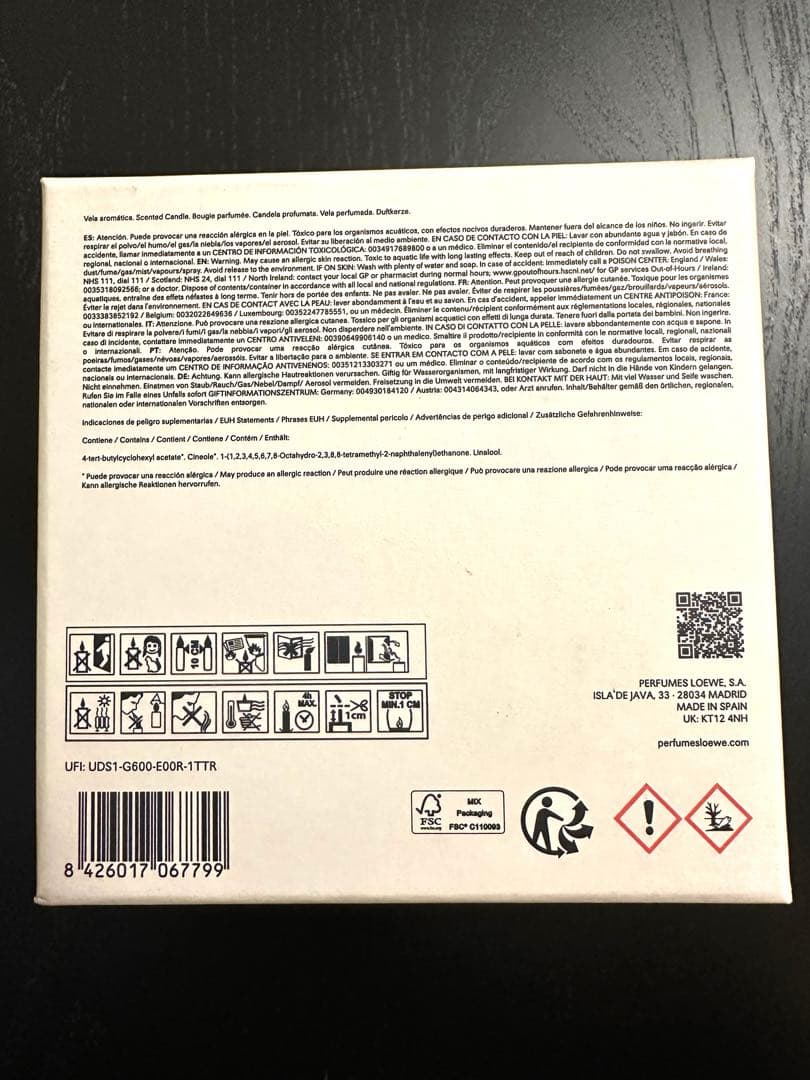 LOEWE オレガノ キャンドル スモール 170g