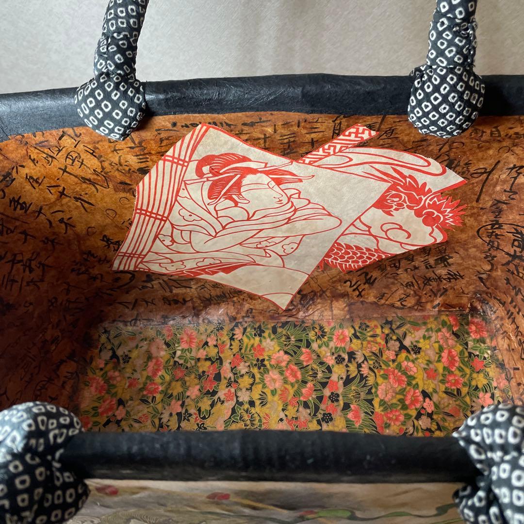 一閑張りバッグ⑧風神雷神