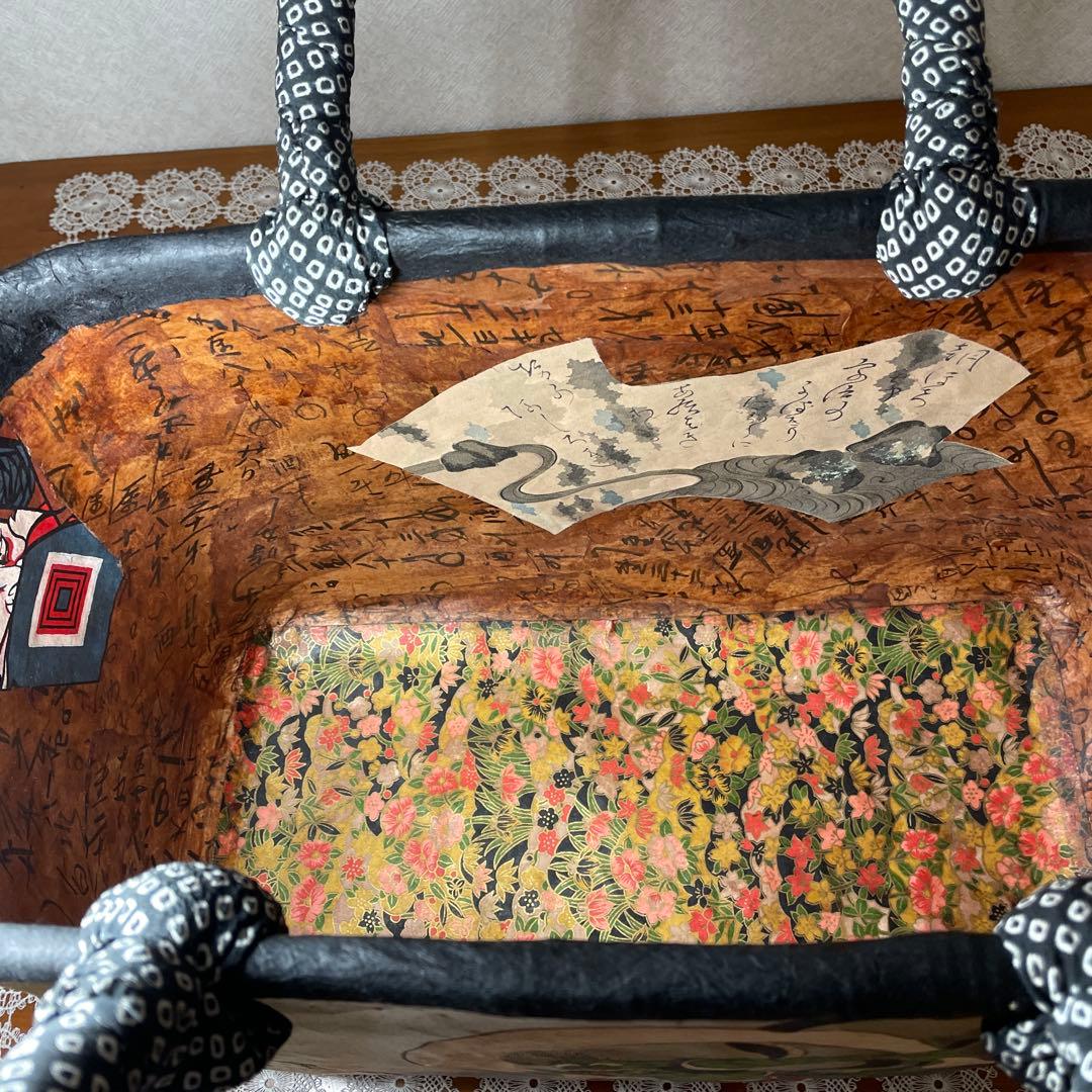 一閑張りバッグ⑧風神雷神