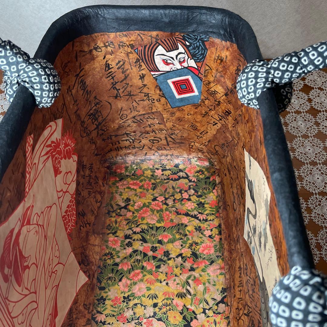 一閑張りバッグ⑧風神雷神