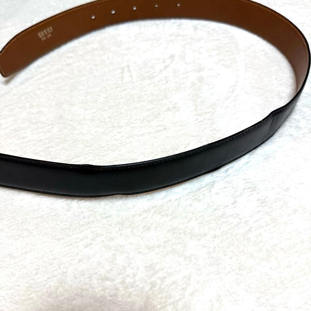 【GUCCI】グッチ　Gマークベルト　リバーシブル黒×キャメル