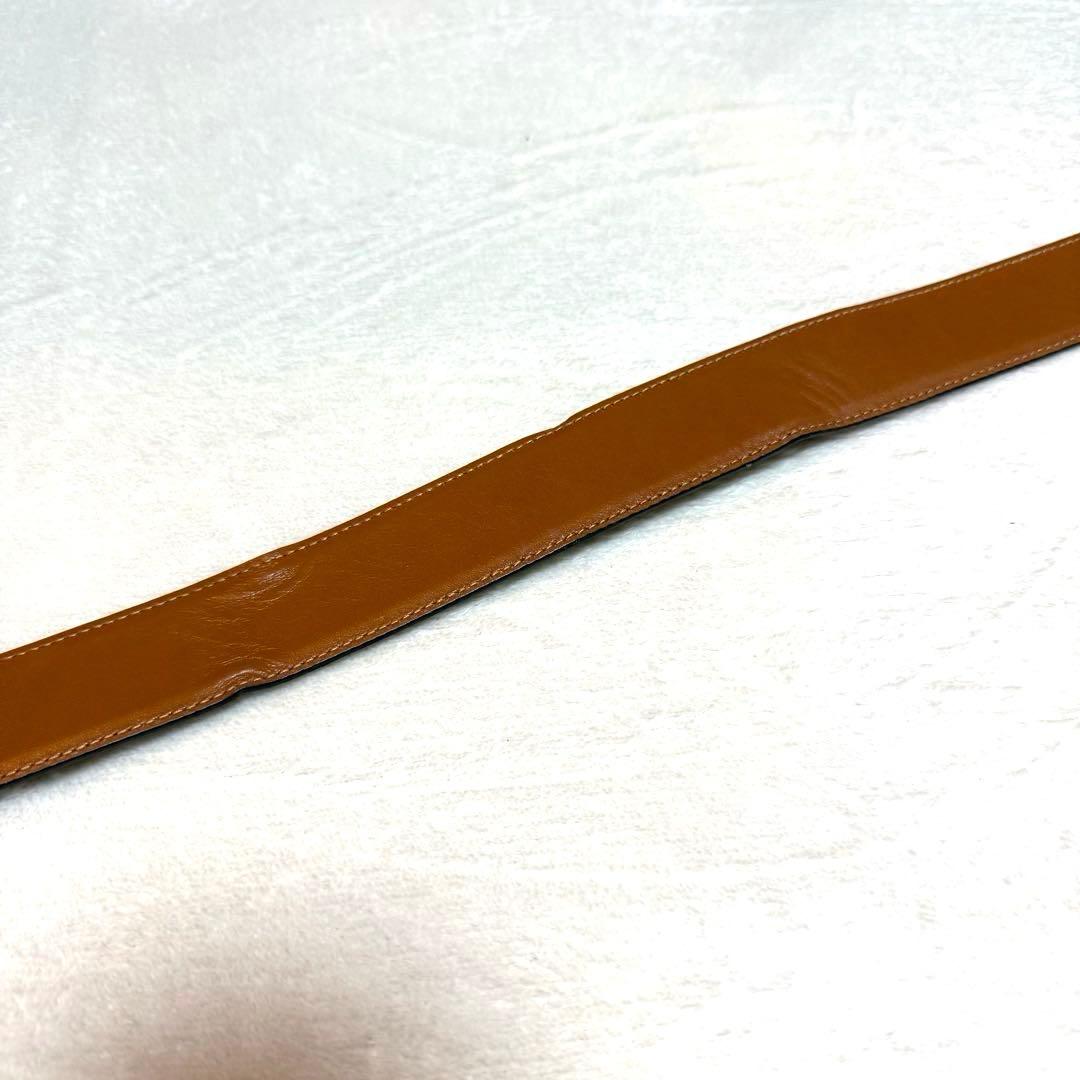 【GUCCI】グッチ　Gマークベルト　リバーシブル黒×キャメル