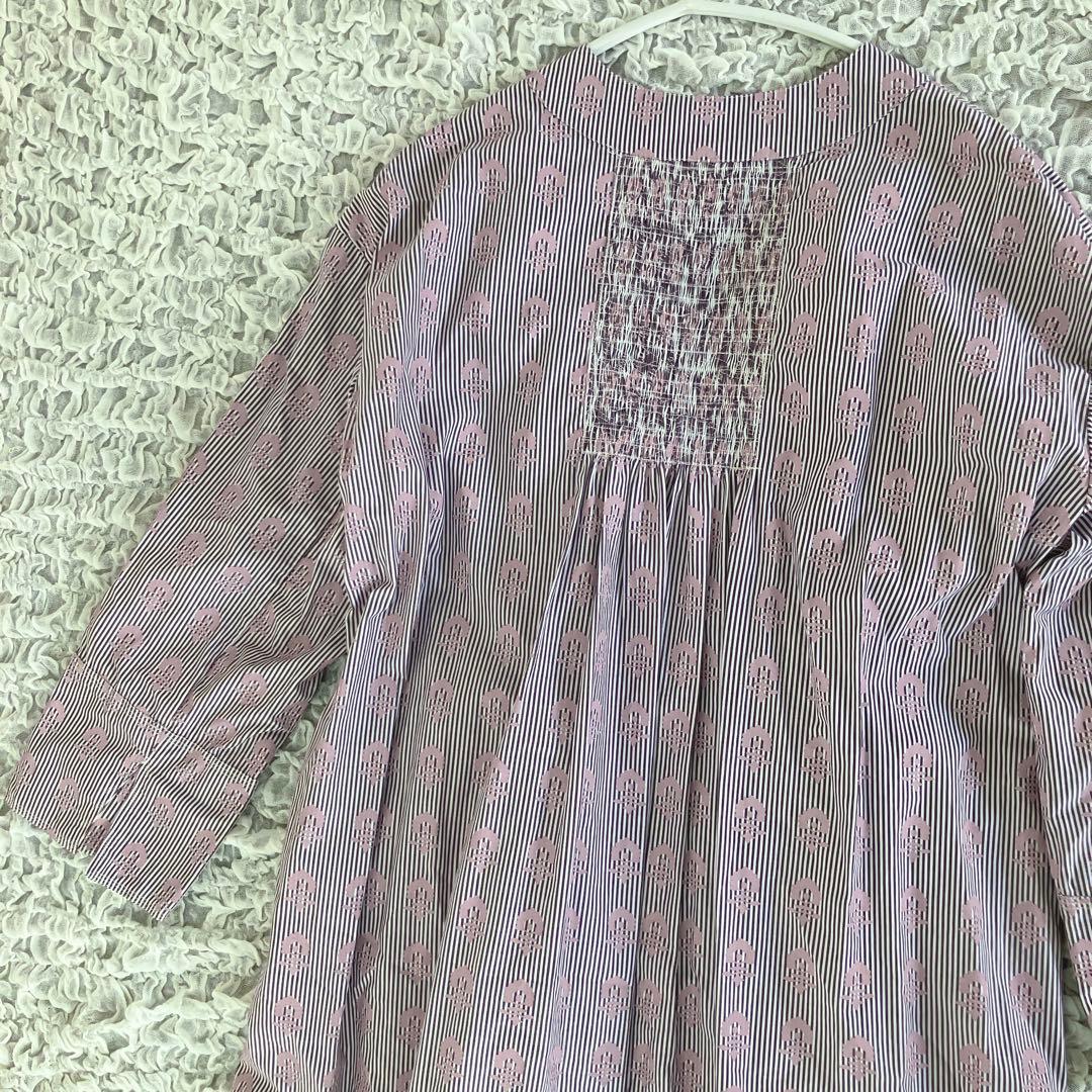 美品ヌキテパPoplinFluffPrintWaistStringDress