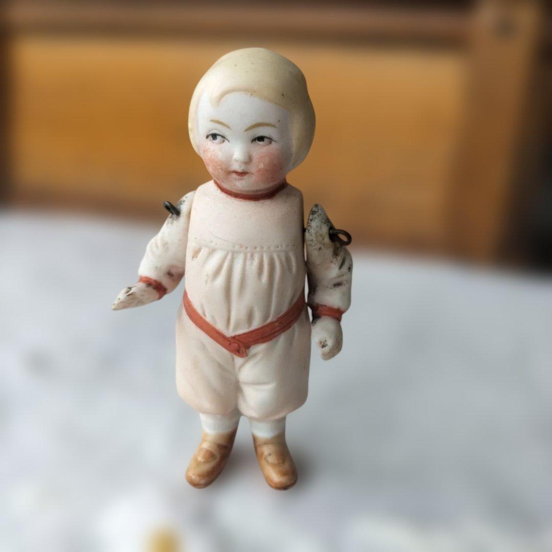 ドイツ　ビンテージ　ビスクドール　男の子　身長8.8cm HERTWIG？