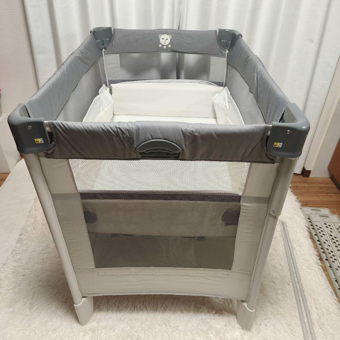 【美品】アップリカ ココネル エアー AB ベビー用ベッド グレー Aprica