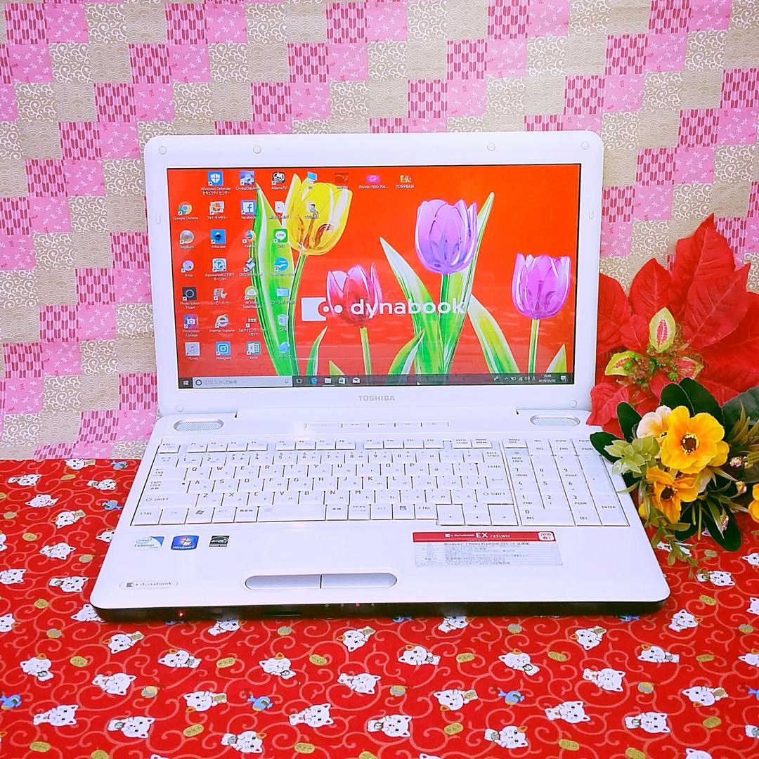 美品！東芝/HDD500GB!ホワイトノートパソコン！Win10！ソフト多数