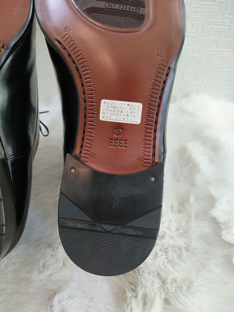 【未使用級】Marelli マレリー 本革 ストレートチップ 革靴 ブラック