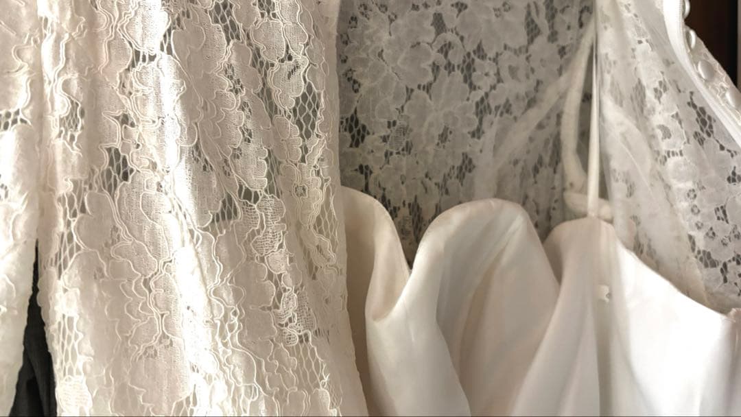 ウェディングドレス　長袖　ハイネック　9号