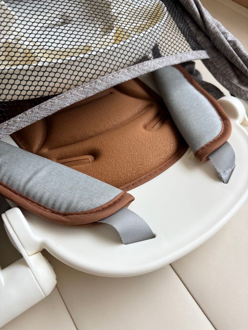 にゃん　BTM 三輪車　完全折り畳みタイプ　ベージュ×ブラウン