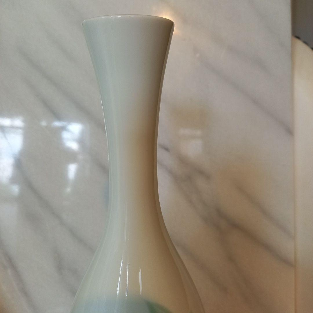 の*り様 井上萬二　百合　花　花瓶　壺　緑　茶器