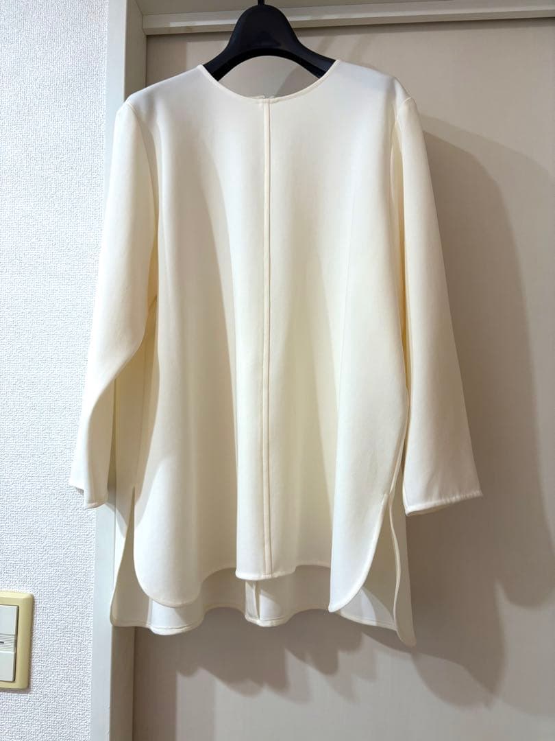 【美品 ソージュ】Aラインチュニックブラウス／ホワイトM