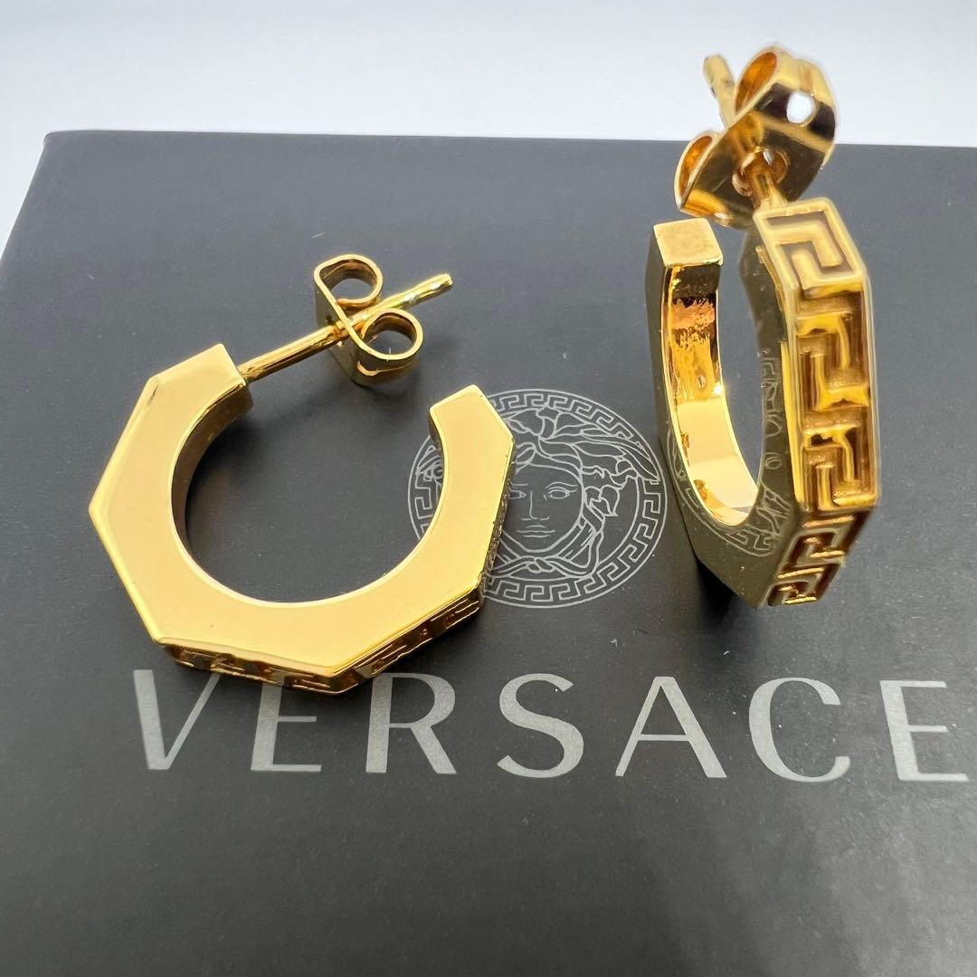【正規品】VERSACE ヴェルサーチェ グレカ フープピアス ユニセックス