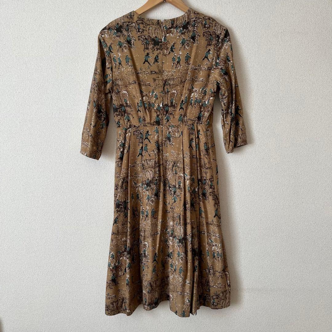 ⚠️ごるしさま専用【yuni】シルク100%アンティーク柄ワンピース