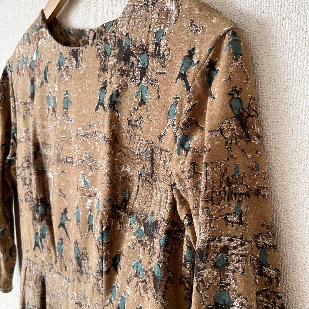 ⚠️ごるしさま専用【yuni】シルク100%アンティーク柄ワンピース