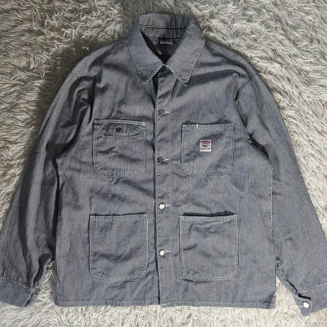 90's POINTER　カバーオール USA製 ヒッコリー L ヴィンテージ