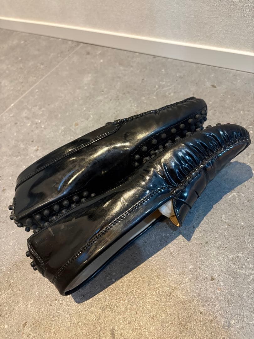 トッズ / エナメルローファー ドライビングシューズ 黒　　37.5