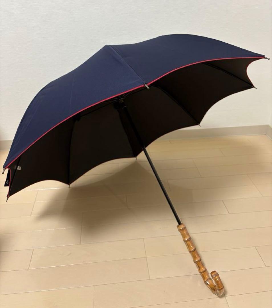 芦屋ロサブラン 長傘 ミドル 55cm ネイビーレッド